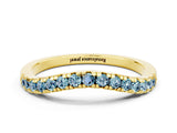 Yellow gold Aquamarine Pavé Curved Wedding Band_6