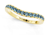 Yellow gold Aquamarine Pavé Curved Wedding Band_7
