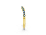 Yellow gold Aquamarine Pavé Curved Wedding Band_8