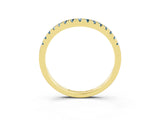 Yellow gold Aquamarine Pavé Curved Wedding Band_9