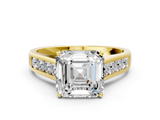 Yellow gold Asscher Brilliant Channel-Set Solitaire Ring with Four-Prong Setting_54