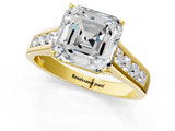 Yellow gold Asscher Brilliant Channel-Set Solitaire Ring with Four-Prong Setting_55