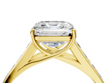 Yellow gold Asscher Brilliant Channel-Set Solitaire Ring with Four-Prong Setting_58