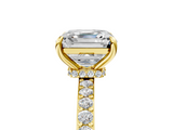Yellow gold Asscher Brilliant Pavé Band Solitaire with Four-Prong Setting_47