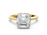 Yellow gold Asscher Brilliant Solitaire Engagement Ring with Six-Prong Setting and Classic Band_28