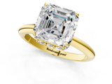 Yellow gold Asscher Brilliant Solitaire Engagement Ring with Six-Prong Setting and Classic Band_29