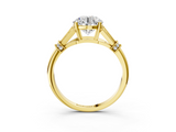 Yellow gold Asscher Brilliant Solitaire with Pave Band and Four-Prong Setting_9