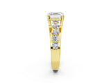 Yellow gold Asscher Brilliant Solitaire with Side Stones on a Pave Band and Four-Prong Setting_37