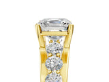 Yellow gold Asscher Brilliant Solitaire with Side Stones on a Pave Band and Four-Prong Setting_40