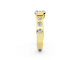 Yellow gold Asscher Cut Brilliant Channel-Set Diamond Ring with Bezel Prong Setting_5