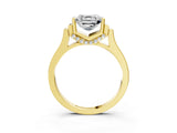 Yellow gold Asscher Cut Brilliant Solitaire Diamond Ring with Channel Set Band and Bar Prong Setting_15