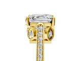 Yellow gold Asscher Cut Cathedral Pave Diamond Engagement Ring with Six-Prong Setting_37