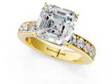 Yellow gold Asscher Cut Channel Set Diamond Engagement Ring with Four-Prong Setting_7