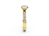 Yellow gold Asscher Cut Channel Set Diamond Engagement Ring with Four-Prong Setting_8