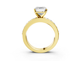 Yellow gold Asscher Cut Channel Set Diamond Engagement Ring with Four-Prong Setting_9