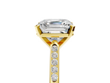Yellow gold Asscher Cut Channel Set Solitaire Engagement Ring with Four-Prong Setting_12