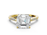 Yellow gold Asscher Cut Channel Set Solitaire Engagement Ring with Four-Prong Setting_7