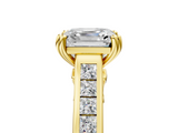 Yellow gold Asscher Cut Channel Set Solitaire Engagement Ring with Prong Setting_11