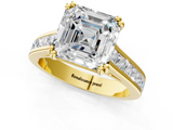 Yellow gold Asscher Cut Channel Set Solitaire Engagement Ring with Prong Setting_7
