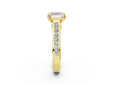 Yellow gold Asscher Cut Channel Set Solitaire Engagement Ring with Prong Setting_8