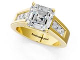 Yellow gold Asscher Cut Cut Channel Set Solitaire Ring with Four-Prong Setting_4