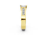 Yellow gold Asscher Cut Cut Channel Set Solitaire Ring with Four-Prong Setting_5