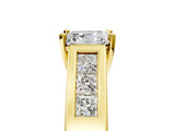 Yellow gold Asscher Cut Cut Channel Set Solitaire Ring with Four-Prong Setting_8