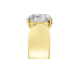 Yellow gold Asscher Cut Cut Diamond Channel Set Solitaire Ring with Four-Prong Setting_8