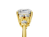 Yellow gold Asscher Cut Cut Diamond Cluster Ring with Solitaire Band and Four-Prong Setting_20