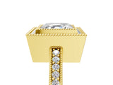 Yellow gold Asscher Cut-Cut Diamond Halo Engagement Ring with Pave Band and Prong Setting_14