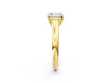 Yellow gold Asscher Cut Cut Diamond Solitaire Engagement Ring with Tapered Plain Band and Four-Prong Setting_17