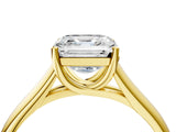 Yellow gold Asscher Cut Cut Diamond Solitaire Engagement Ring with Tapered Plain Band and Four-Prong Setting_19