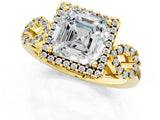 Yellow gold Asscher Cut Cut Halo Diamond Infinity Band with Four-Prong Setting_10