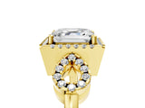 Yellow gold Asscher Cut Cut Halo Diamond Infinity Band with Four-Prong Setting_14