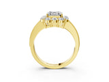 Yellow gold Asscher Cut Cut Halo Diamond Pavé Engagement Ring with Milgrain Detailing_18