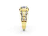 Yellow gold Asscher Cut Cut Halo Split Shank Prong Set Ring_5