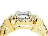 Yellow gold Asscher Cut Cut Halo Split Shank Prong Set Ring_7