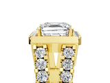 Yellow gold Asscher Cut Cut Halo Split Shank Prong Set Ring_8