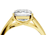 Yellow gold Asscher Cut Cut Pave Split Shank Engagement Ring with Four-Prong Setting_19