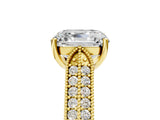 Yellow gold Asscher Cut Cut Pave Split Shank Engagement Ring with Four-Prong Setting_20
