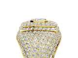 Yellow gold Asscher Cut Diamond Bezel Set Pavé Dome Mens Ring_5