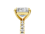 Yellow gold Asscher Cut Diamond Brilliant Solitaire Ring with Pavé Band and Four-Prong Setting_20