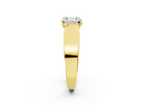 Yellow gold Asscher Cut Diamond Channel Set Solitaire Ring with Four-Prong Setting_14