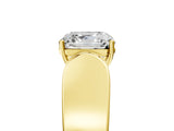 Yellow gold Asscher Cut Diamond Channel Set Solitaire Ring with Four-Prong Setting_17