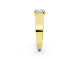 Yellow gold Asscher Cut Diamond Channel Set Solitaire Ring with Four-Prong Setting_26