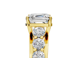 Yellow gold Asscher Cut Diamond Engagement Ring with Pavé Band and Four-Prong Setting_8