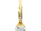 Yellow gold Asscher Cut Diamond Engagement Ring with Side Stone Accents and Four-Prong Setting_12