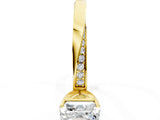 Yellow gold Asscher Cut Diamond Engagement Ring with Side Stone Accents and Four-Prong Setting_120