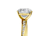 Yellow gold Asscher Cut Diamond Engagement Ring with Side Stone Accents and Four-Prong Setting_20