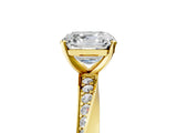 Yellow gold Asscher Cut Diamond Engagement Ring with Side Stone Accents and Four-Prong Setting_23